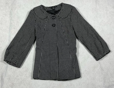 Willi Smith Chaqueta Traje Abrigo Blazer Mujer Talla Mediana Lunares Y2K Foto 1 de 4