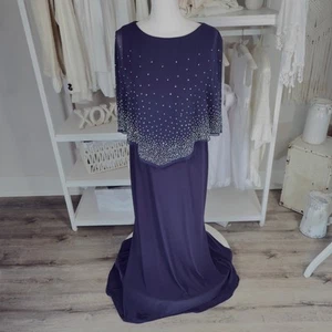 Vestido vintage morado berenjena talla 12 Oleg Cassini, maduro recatado refinado.  #4018 - Imagen 1 de 9