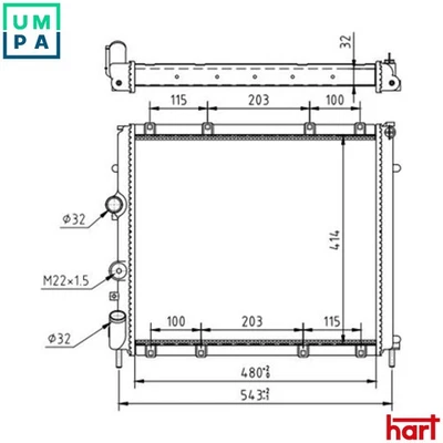 RADIATOR ENGINE COOLING 601 389 FOR RENAULT F8Q632/630/662 1.9L 4cyl KANGOO - Image 1 of 4