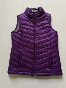 Columbia Omni Heat Puffer Vest Womens M Purple Full Zip Zipped Pockets - Picture 1 of 6