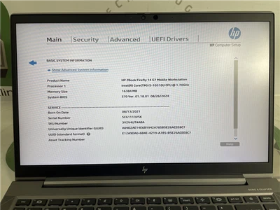 Laptop HP ZBook Firefly 14 G7 i5-10310U 1,70 GHz 16 GB de RAM sin SSD Windows 10 certificado de autenticidad Foto 1 de 4
