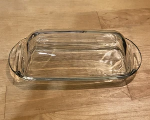 Vintage Simple Clear Glass Butter Dish Pristine - Picture 1 of 2