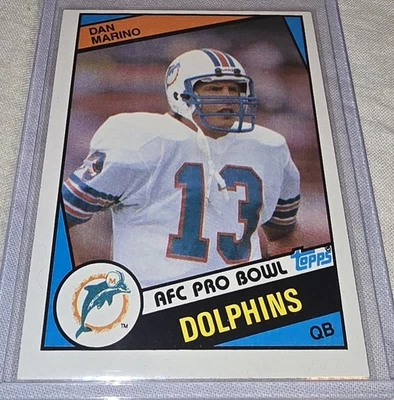 丹·马里诺 1984 TOPPS RC 新秀 #123 迈阿密多菲斯名人堂近乎完好 OC — 第 1/4 张图片