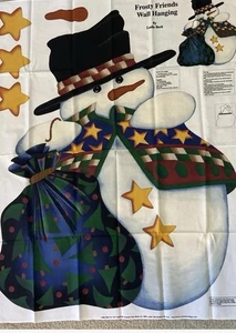 Vintage CRANSTON Stoff "Frosty Friends" Leslie Beck Cut & Sew Wandbehang  - Bild 1 von 6