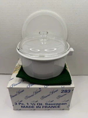 Princess House 3 piezas Sartén para salsa de 1 1/2 cuartos hecha en Francia 283 NOS Foto 1 de 4