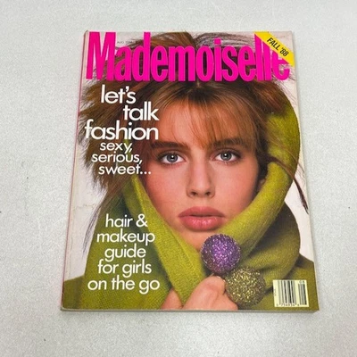 Mademoiselle Magazine Fall 1988 Vintage Fashion Makeup Guide Green Cover Foto 1 de 4