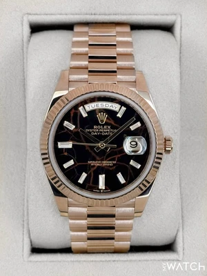 2022 Rolex Day-Date 40mm 228235 ouro rosa mostrador baguete Eisenkiesal - Imagem 1 de 4