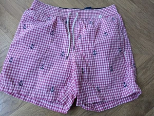 Ralph Lauren Baumwolle rosa kariert Schwimmen Strand Anker Shorts Größe Small sehr guter Zustand - Bild 1 von 6