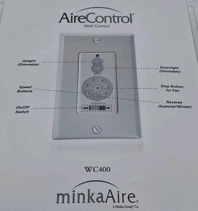 Minka Aire Wall Mount Six Speed Fan Control Model WC400 Aire Control - Picture 1 of 8