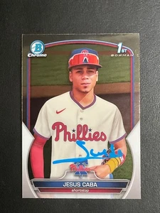 Jesus Caba Signed Card 2023 1st Bowman Chrome In Person IP Autograph Auto - Picture 1 of 2