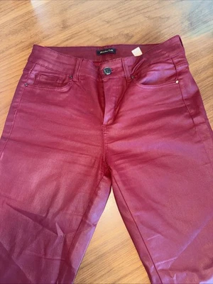 Pantalones para mujer Massimo Dutti de cuero talla US 2 ajustados ligeramente usados con imp Foto 1 de 4