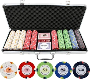 Poker Chips Set - 500Pc Monaco Casino 13.5G Clay Poker Chips Set by - Strong Al - Picture 1 of 12