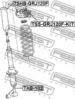 Задний амортизатор втулка FEBEST 2002-2015 Toyota Hilux TAB-102 - Изображение 1 из 2