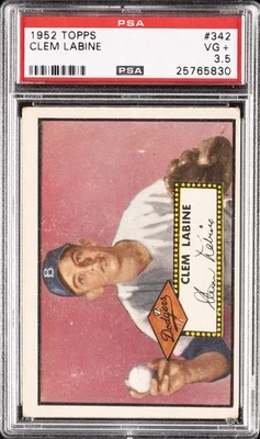 1952 TOPPS #342 CLEM LABINE ROOKIE RC PSA 3.5 - Image 1 of 2