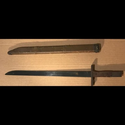Bayoneta de la Segunda Guerra Mundial Japón Tipo 30 Última Zanja Vaina de Madera Toyoda Jido Shokki Seisakusho Foto 1 de 4