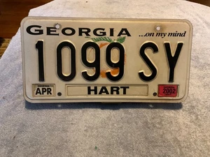 Georgia GA Nummernschild ... on my mind 1099 SY Hart County 2002 - Bild 1 von 1