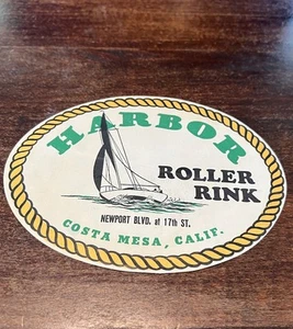 Harbor Roller Rink Sticker Costa Mesa Newport Decal Rink Label - Picture 1 of 2