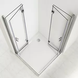Faltbar Duschkabine 180° Falttür Duschabtrennung Duschwand Nano Glas Dusche - Bild 1 von 15