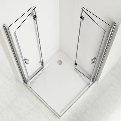 Faltbar Duschkabine 180° Falttür Duschabtrennung Duschwand Nano Glas Dusche  - Bild 1 von 4