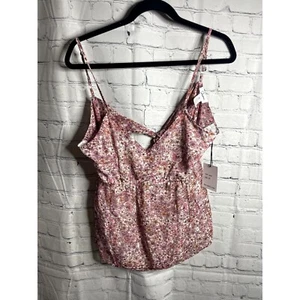 JAPNA DAMEN BLUMEN TANK TOP MIT OFFENEM RÜCKEN DETAIL GR. (XL) NEU MIT ETIKETT. - Bild 1 von 4