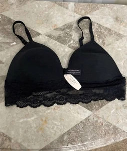 Victoria's Secret Lace Bralette Bra - Black - Size Large- NWT - Picture 1 of 4