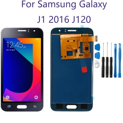 Schermo digitalizzatore LCD gruppo display ricambio per Samsung J1 2016 J120 nero - Immagine 1 di 4