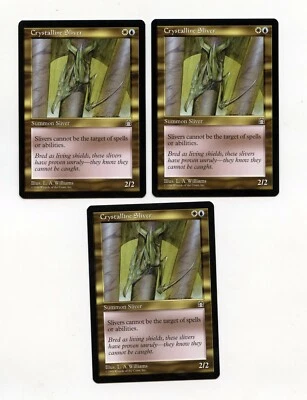 MtG - Magic the Gathering - CRYSTALLINE SLIVER (x3) - Stronghold - Unplayed MINT - Image 1 of 2