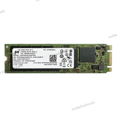 New Micron 5300 PRO 240GB M.2 SSD 6Gb/s SATA MTFDDAV240TDS-1AW1ZABYY - Image 1 of 4