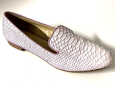 M Gemi Petalo Smoking Shoe Loafer Purple Python Snake Reptile Flat Slip On 36.5 - Image 1 of 4