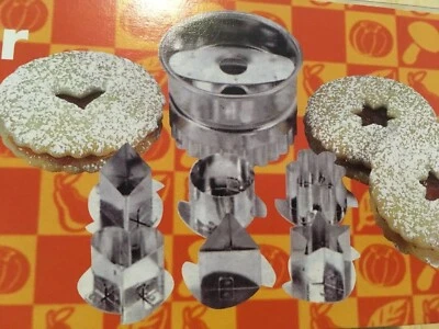 Cortador de galletas conjunto de metal diseño navideño estrellas corazones de San Valentín Foto 1 de 4