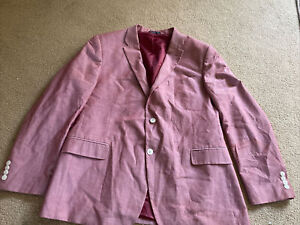 Tommy Hilfiger Mens Pink/Salmon Cotton Sport Coat Suit Jacket Blazer 46R