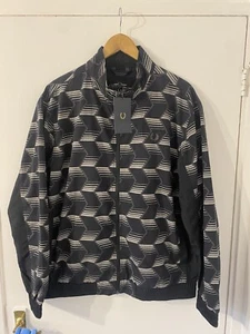 Chaqueta Fred Perry Para Hombres Chevron Shell Negra Talla Grande Nueva Con Etiquetas - Imagen 1 de 5
