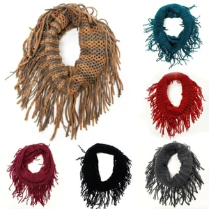 Girl's Loop Round Tassel Girls Scarf Warm Winter Autumn Kids Collar Neck Wrap - Picture 1 of 10