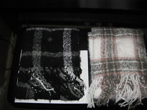 Lot of 2 winther scarves,new,one size-16 inches width x62 inches length100%polye