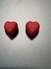 Lot Of 2~Authentic Jibbitz Shoe Charm 2006/07 Red 3D Gem Heart Love