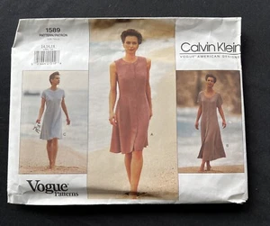 VOGUE AMERICAN Designer Calvin Klein Classic Dress Pattern 1589 Uncut Sz 14-18 - Picture 1 of 4