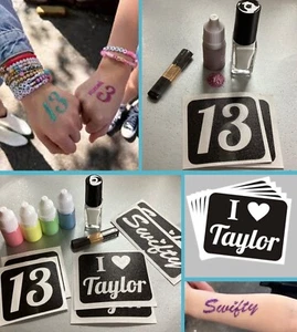 TAYLOR SWIFT Temporäres Glitzer Tattoo Set Schablonen/Glitzer/Pinsel ERAS 13 - Bild 1 von 13