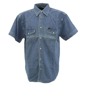  WRANGLER Herren kurzarm Hemd Jeanshemd Baumwolle denim blue blau 30238F - Picture 1 of 2