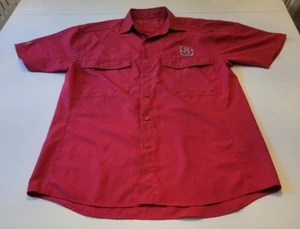NC State Antigua Button Down Kurzarm Camp/Angelhemd Herren S rot Wolfpack - Bild 1 von 6