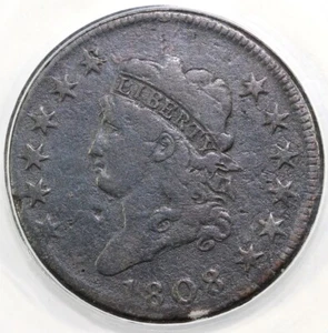 1808 1c S-277 12 Stars Classic Head Large Cent ANACS VG 10 Details Corroded - Picture 1 of 5