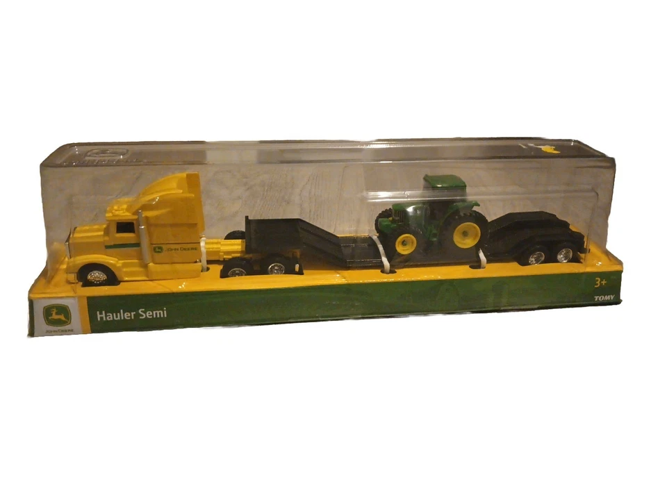 TOMY John Deere Hauler Yellow Semi Truck Trailer and Tractor Set 1:64 - Image 1 of 1