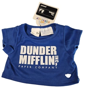 Build A Bear Workshop Clothes Blue Shirt The Office Dunder Mifflin NEW w Tag - Picture 1 of 3