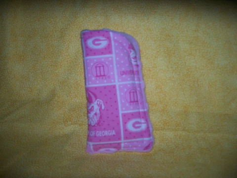 Pink Georgia Bulldog Soft Fabric Eye Glass Case - University of Georgia (thick) Cover