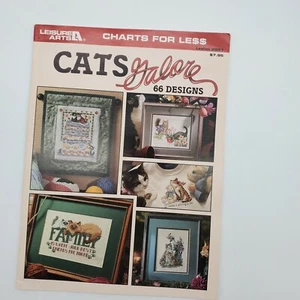 Leisure Arts Cats Galore 2821 Counted Cross Stitch Patterns Charts Book  - Picture 1 of 2
