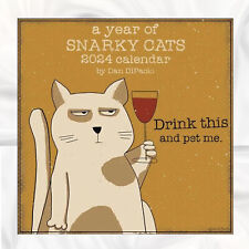 Snarky Wall Calendar Cats Year of 2024, Decor for house, office Gift for Child