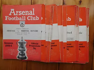 Arsenal home programmes 1950/51 - Select from the dropdown list - Picture 1 of 1