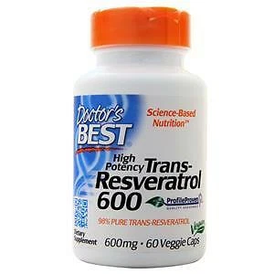 Trans-resveratrol de alta potencia Doctor's Best 600 60 vcaps Foto 1 de 1