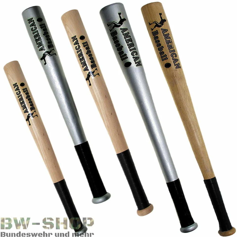 AMERICAN BASEBALLSCHLÄGER HOLZ NATUR / SILBER 18, 26, 32 ZOLL BASEBALL SCHLÄGER
