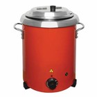 Buffalo Soup Kettle in Red with Handles Uses Bain Marie Style Wet Heat - 5.7 L