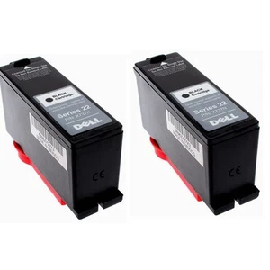 Twin Pack Genuine Dell Series 22 High Yield X737N Black Ink Cartridge P513  - Picture 1 of 1